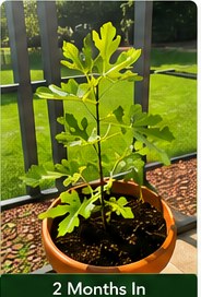 Young fig tree leafing out.