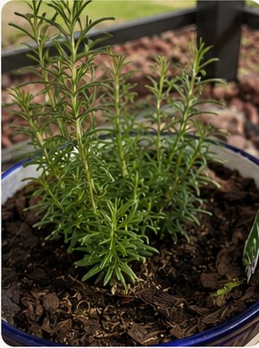 Close-up of fresh container herbs.