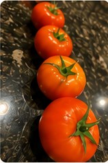 Ripe red homegrown tomatoes.